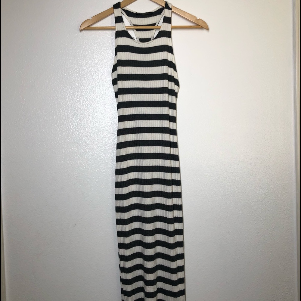 Silencio Los Angeles Black and White Striped Dress